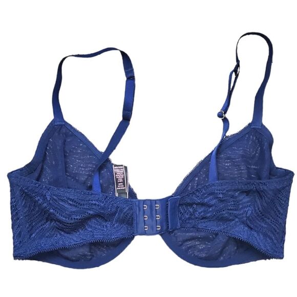 Victoria's Secret Blue Lace Demi Unlined Bra - Picture 2 of 4
